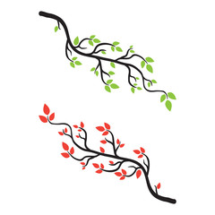 twig leaf frame vector template