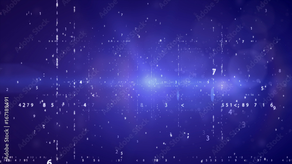 Poster cyberspace with digital binary code