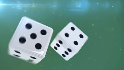 Two white gambling dices
