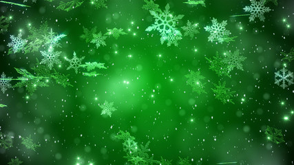 Obraz premium Winter landscape with falling snow