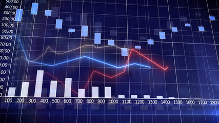 Stock Market Graph and Bar Chart