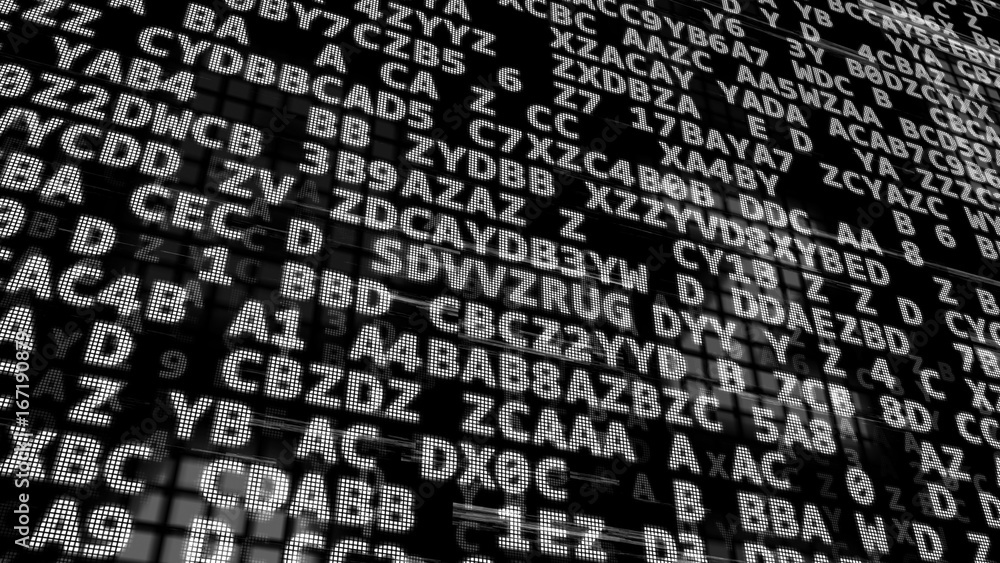 Aufkleber abstract data code on black