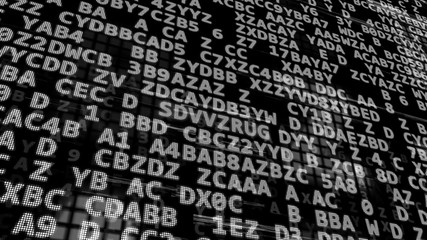 Abstract data code on black