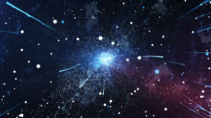 The initial explosion of the universe the Big Bang