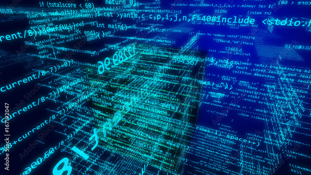 Poster cyberspace with numerous date formulas