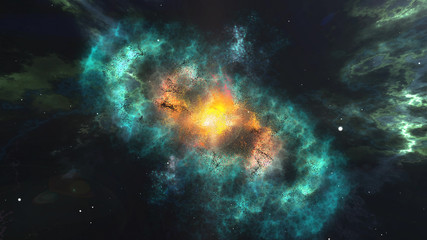 Obraz na płótnie Canvas Galaxy covered with blurred clouds of stars