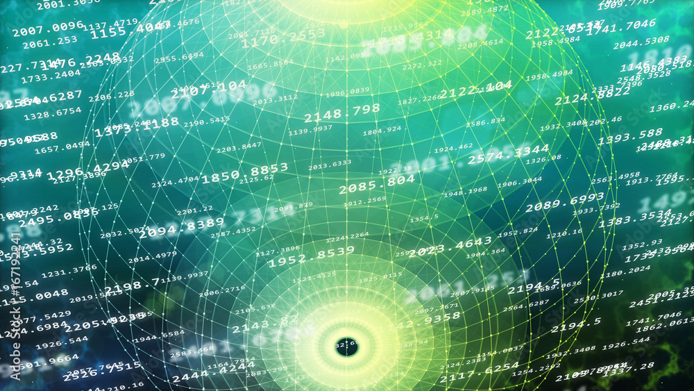 Poster computer cyberspace with two poles and a grid