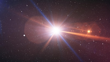 Fototapeta na wymiar Big Bang flare up with plazma looking bright rays