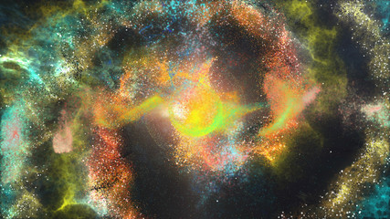 Bright spiral galaxy with billions of stars - obrazy, fototapety, plakaty