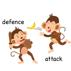 Tegenover verdediging en aanval illustratie