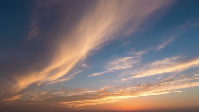 time lapse of the sunset glow sky in summer