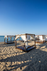 White canopie on a beach