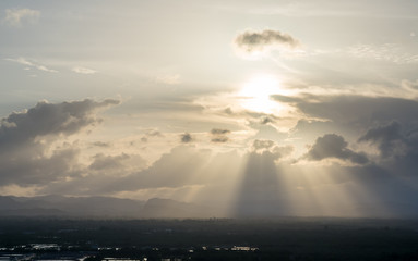 Evening sunlight in Chumphon, Thailand