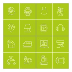 smart device, smart home, home automation technology icons