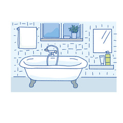 家　イラスト　バスルーム