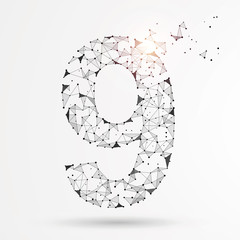 The Arabia figures are joined by dots and lines,Font design.