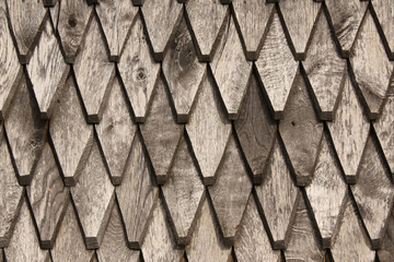Wooden tiled roof, Maramures, Romania, Europe