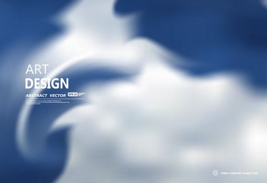 Creative abstract composition in minimalistic fashion. Fancy font design for banner, cover, flyer, ad text fiber, frame, modern website or internet web page. Blue sky icon with elegant clouds figure.