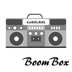 80s retro style, Vintage retro 80's vector fashion boombox.