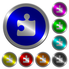 Puzzle luminous coin-like round color buttons