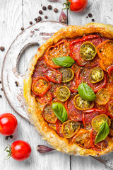 Homemade vegetarian pizza