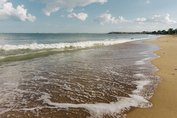 Beautiful seaside, windy, huge waves