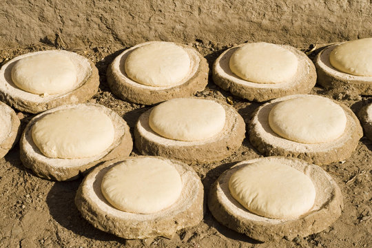 Traditional flat bread on Elefantina island, Egypt.