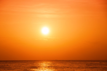 Obraz premium Sunset on the coast of the Caribbean Sea. Dominican sunset.