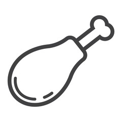Chicken leg line icon, food and drink, meat sign vector graphics, a linear pattern on a white background, eps 10.