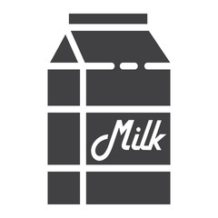 Milk glyph icon, food and drink, dairy sign vector graphics, a solid pattern on a white background, eps 10.