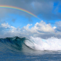 tropical seascape beach paradise beautiful ocean wave with cloudy sky