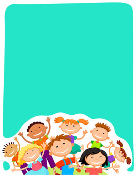 vector background blank with kids summer camp