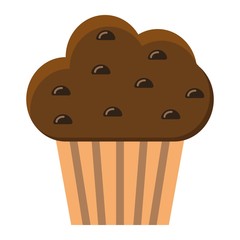 Muffin flat icon, food and drink, sweet sign vector graphics, a colorful solid pattern on a white background, eps 10.