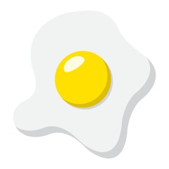 Scrambled eggs flat icon, food and drink, omelette sign vector graphics, a colorful solid pattern on a white background, eps 10.