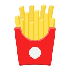 French fries flat icon, food and drink, fast food sign vector graphics, a colorful solid pattern on a white background, eps 10.