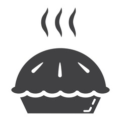 Hot pie glyph icon, food and drink, bakery sign vector graphics, a solid pattern on a white background, eps 10.