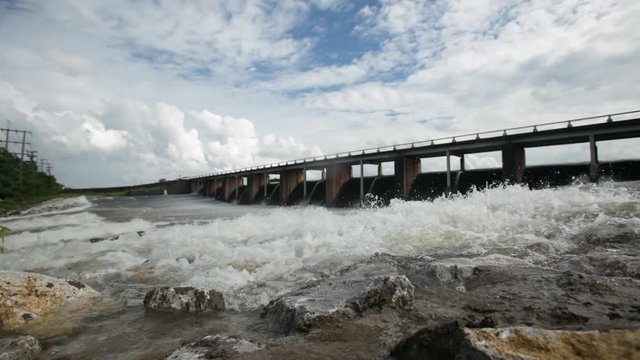 Time Lapse Spillway of the dam electricity power.