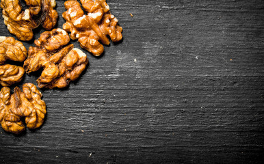 Walnuts. Top view.