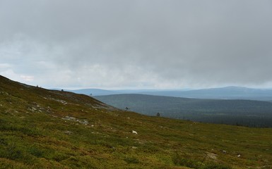 Fototapeta na wymiar Lapland mountains landscape, Pallastunturi, Palkaskero