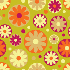 Fototapeta na wymiar Seamless decorative floral background. Retro motif. Textile rapport.