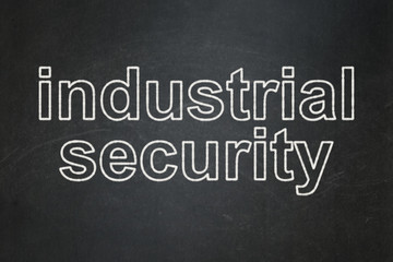 Protection concept: Industrial Security on chalkboard background