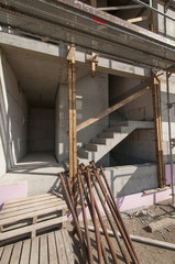 Construction site indoor staircase