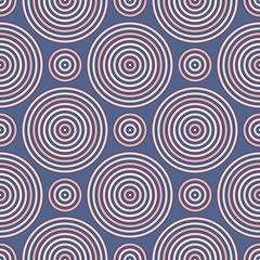 Seamless pattern with geometric figures. Repeated circles ornamental wallpaper. Abstract background with round vortexes.