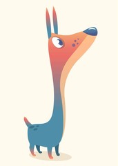Cartoon doberman pinscher dog. Vector illlustration. Design for icon or sticker