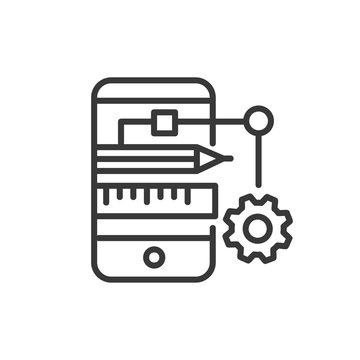 App Developing - modern vector line design icon.