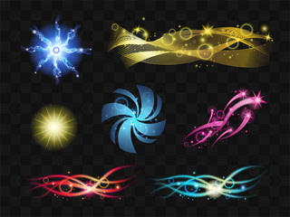 Light Effects - set of realistic vector design elements