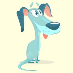 Cute little dog cartoon. Vector illustration of a doggy