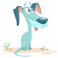 Cute little dog cartoon. Vector illustration of a doggy