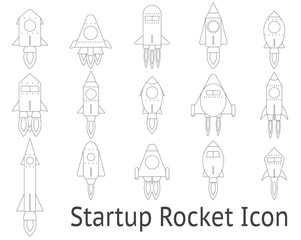 Startup rocket icon - outline design