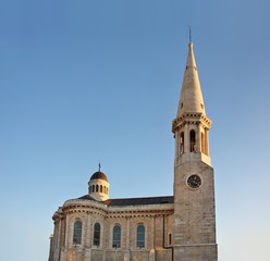 Fototapeta na wymiar Evangelical Lutheran christmas church in Bethlehem. Palestinian territories. Israel